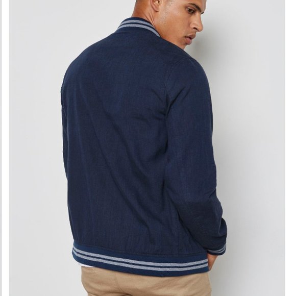 Ted Baker New York mens navy blue bomber jacket size 2 nwt - Picture 2 of 15